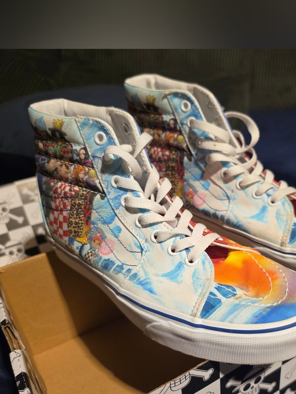 Vans x One Piece Sk8 Hi To Anime Sneakers Men 8.5 Women 10 Collab All Over Print